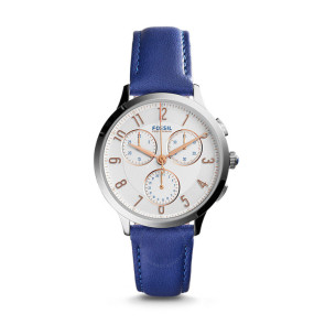 Bracelet de montre Fossil CH3032 Cuir Bleu 16mm